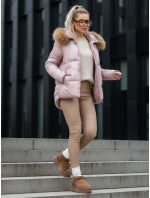 Dámska prešívaná zimná bunda SPARKLE pink FashionStreet TY5526 Dámska prešívaná zimná bunda SPARKLE pink FashionStreet TY5526