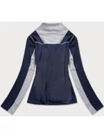 Tmavo modro-šedá dámska mikina z pružného materiálu (HD149-03)