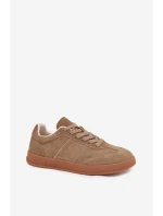 Zamszowe Sneakersy Damskie Big Star SS274675 HI-POLY SYSTEM Beżowe