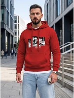 Pánska mikina s kapucňou a potlačou TOKYO, červená, FashionStreet NX5146BX Pánska mikina s kapucňou a potlačou TOKYO, červená, FashionStreet NX5146BX