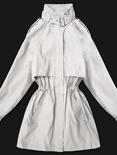 Dámska tenká bunda s vetrovým golierom Goodlookin Light Beige (P3-6302-12)