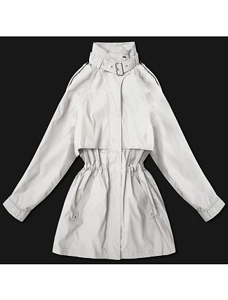 Dámska tenká bunda s vetrovým golierom Goodlookin Light Beige (P3-6302-12)