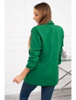 Bunda s chlopňou elegantná tmavozelená Bunda s chlopňou elegantná tmavozelená