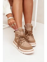 Damskie Botki Trapery Na Platformie Camel Liorae