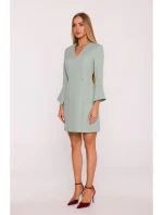 M876 Šaty so širokými manžetami - mentolové