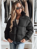 Dámska krátka zimná prešívaná bunda VIBEGIRL black FashionStreet TY4948 Dámska krátka zimná prešívaná bunda VIBEGIRL black FashionStreet TY4948