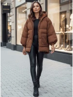 Dámska prešívaná bunda s kapucňou PARIMA camel FashionStreet TY4510z Dámska prešívaná bunda s kapucňou PARIMA camel FashionStreet TY4510z