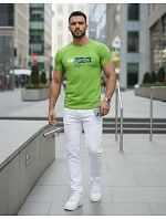 Pánske tričko s limetkovo zelenou potlačou FashionStreet NX5017R