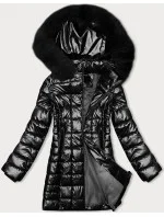 Dámska metalická bunda s kapucňou J Style Black (16M9120-392)