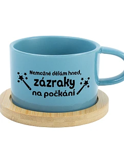 I CAN'T DO IT NOW, I CAN'T WAIT - modrý pohár na makrónky 200 ml