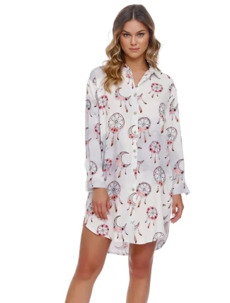 Dámska nočná košeľa TM.4339 Ecru s potlačou - Doktor Nap Dámska nočná košeľa TM.4339 Ecru s potlačou - Doktor Nap