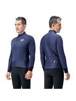 Rockbros YDWT014 zimná fleecová dvojvrstvová cyklistická bunda veľkosť XL - modrá