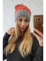 Paris fleecová čiapka K212 červená+sivá