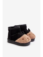 Ocieplane Dziecięce Botki Śniegowce Lamy Czarne Esandira