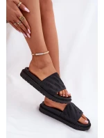 Dámske papuče na platforme Big Star - čierne