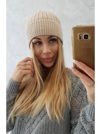 Tenká čiapka Veronica K249 béžová