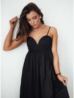 Bavlnené midi šaty ELIENE black FashionStreet EY2442 Bavlnené midi šaty ELIENE black FashionStreet EY2442
