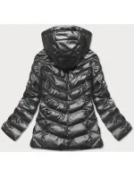 Strieborná prešívaná bunda pre prechodné obdobie (BR9790-70)