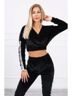 Velúrová súprava s nápisom Queen black