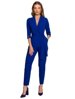 S316 Overal so šálovým golierom - kráľovská modrá