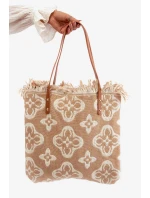 Vzorovaná veľká tkaná plážová taška Brown Sadhara