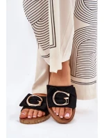 Dámske papuče M578 Čierne s hnedou - Krok vo veľkom štýle