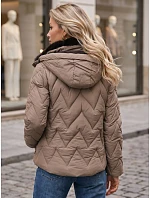 Dámska zimná prešívaná bunda s odnímateľným golierom, béžová, FashionStreet TY6085 Dámska zimná prešívaná bunda s odnímateľným golierom, béžová, FashionStreet TY6085