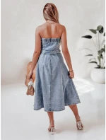 Džínsové midi šaty s opaskom SUMMER SKY blue FashionStreet EY2585