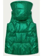 Zelená dámska vesta s kapucňou (B8171-82)