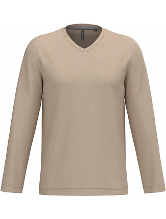 Kariban K 358 Pánske tričko s výstrihom do V a dlhými rukávmi 20.K358 light sand Kariban K 358 Pánske tričko s výstrihom do V a dlhými rukávmi 20.K358 light sand