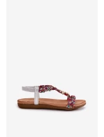 Sandały Damskie Płaskie Z Plecionymi Paskami I Przypinkami Artiker 54C1322 Multikolor