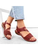 Pohodlné kožené sandále Rieker W RKR685 red