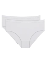 Dámske bavlnené nohavičky 2 ks DIM COTTON BIO MIDISLIP 2x - DIM - biela Dámske bavlnené nohavičky 2 ks DIM COTTON BIO MIDISLIP 2x - DIM - biela