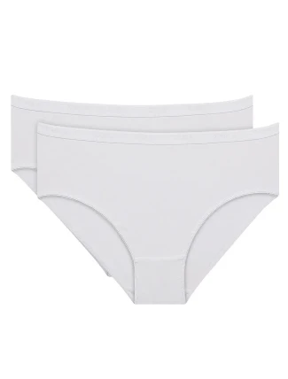 Dámske bavlnené nohavičky 2 ks DIM COTTON BIO MIDISLIP 2x - DIM - biela Dámske bavlnené nohavičky 2 ks DIM COTTON BIO MIDISLIP 2x - DIM - biela