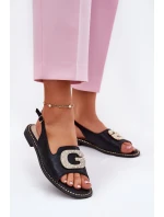 Sandały Damskie Z Ozdobnym Detalem S.Barski KV51-081 Czarne