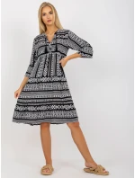 Šaty D73771M30214A1EN čiernobiele