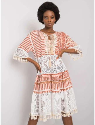 Šaty DHJ SK 13567.41P tmavo oranžová