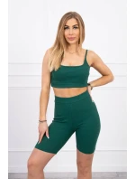 Súprava s nohavicami s vysokým pásom zelená