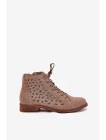 Dámske členkové topánky HY51-185 Beige - S.Barski