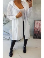Pláštenka s kapucňou oversize biela