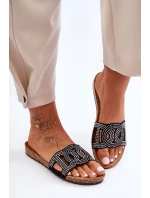 Damskie Klapki Zdobione Ćwiekami Czarne Evelins