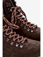Zamszowe Ocieplane Botki Trapery Męskie Big Star OO174644 Hi-Poly System Brązowe