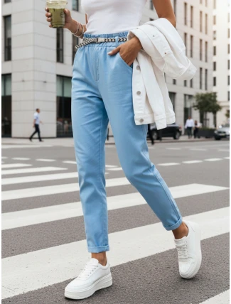 Dámske látkové nohavice ERLON modré FashionStreet UY2028 Dámske látkové nohavice ERLON modré FashionStreet UY2028
