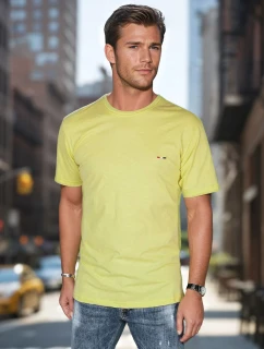 Pánske tričko s výšivkou žlté FashionStreet RX5636