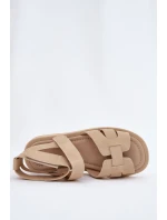 Sandały Damskie Z Rzepami Beżowe Uvissa