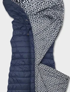 Tmavomodrá obojstranná vesta s kapucňou (16M9066-215)