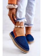 Materiałowe Espadryle Wsuwane Big Star JJ274877 Granatowe