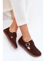 Semišové dámske barefoot topánky s prackou Zazoo N1261 chocolate Semišové dámske barefoot topánky s prackou Zazoo N1261 chocolate