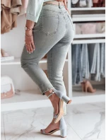 Dámske džínsové nohavice s kvetinovým vzorom PERLAON modré FashionStreet UY2477