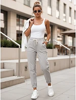 Dámske sivé tepláky s vysokým pásom FashionStreet UY2972